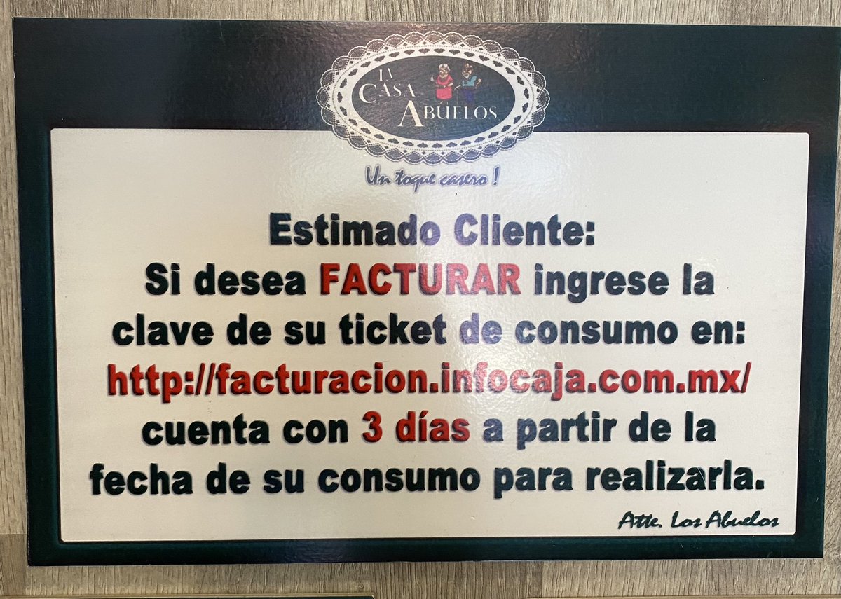 adrianahumada_'s tweet photo. Es común en #Restaurantes ver este tipo de letreros. 🍽️

Les recuerdo que NO existe fundamento legal alguno para que les limiten el plazo para solicitar factura de su consumo. 

La única limitante es el cierre de ejercicio fiscal (31 de diciembre), y aún este tiene sus excepciones. 🧐

Tomen nota! 📝