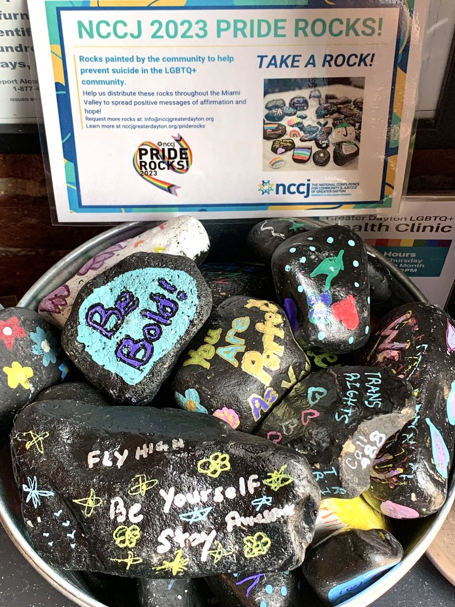 The homies from <a href="/NCCJDayton/">NCCJGreaterDayton</a> just dropped off a fresh batch of Pride Rocks! Take one with you and plant a beautiful affirmation to share with the community! We’ve got ‘em right by the front door - they’re free to take 🙌 #PrideRocks