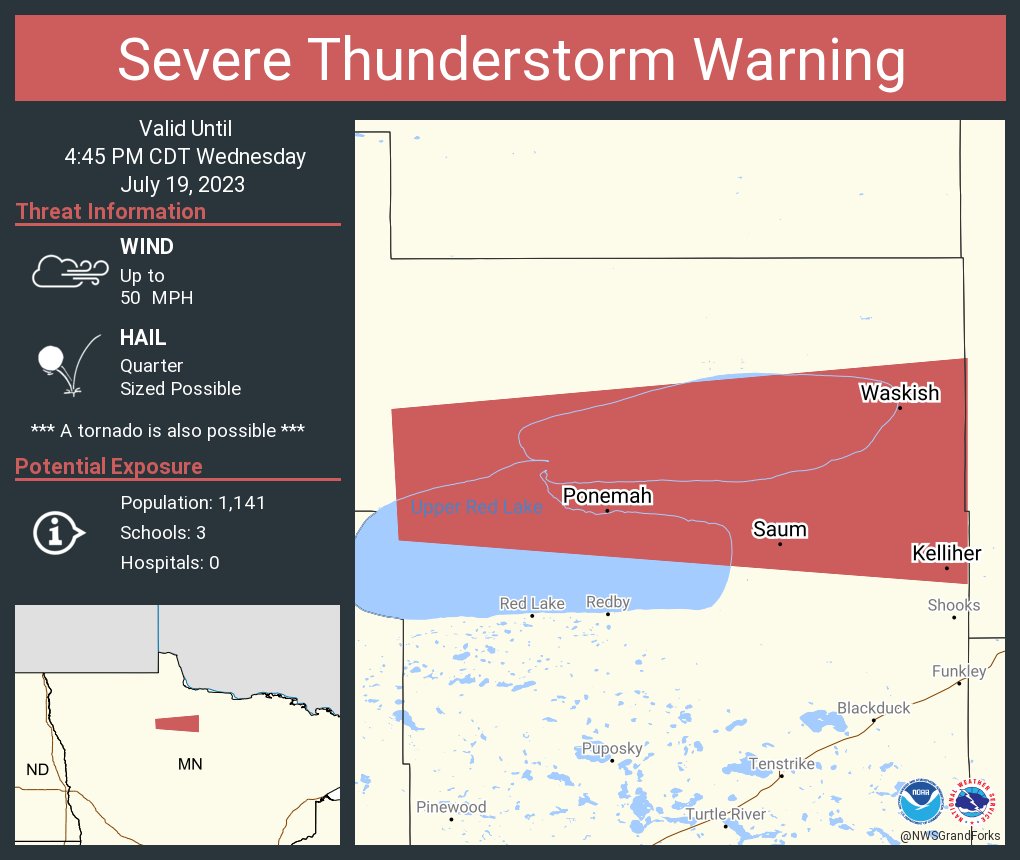 NWS Grand Forks on Twitter "Severe Thunderstorm Warning including