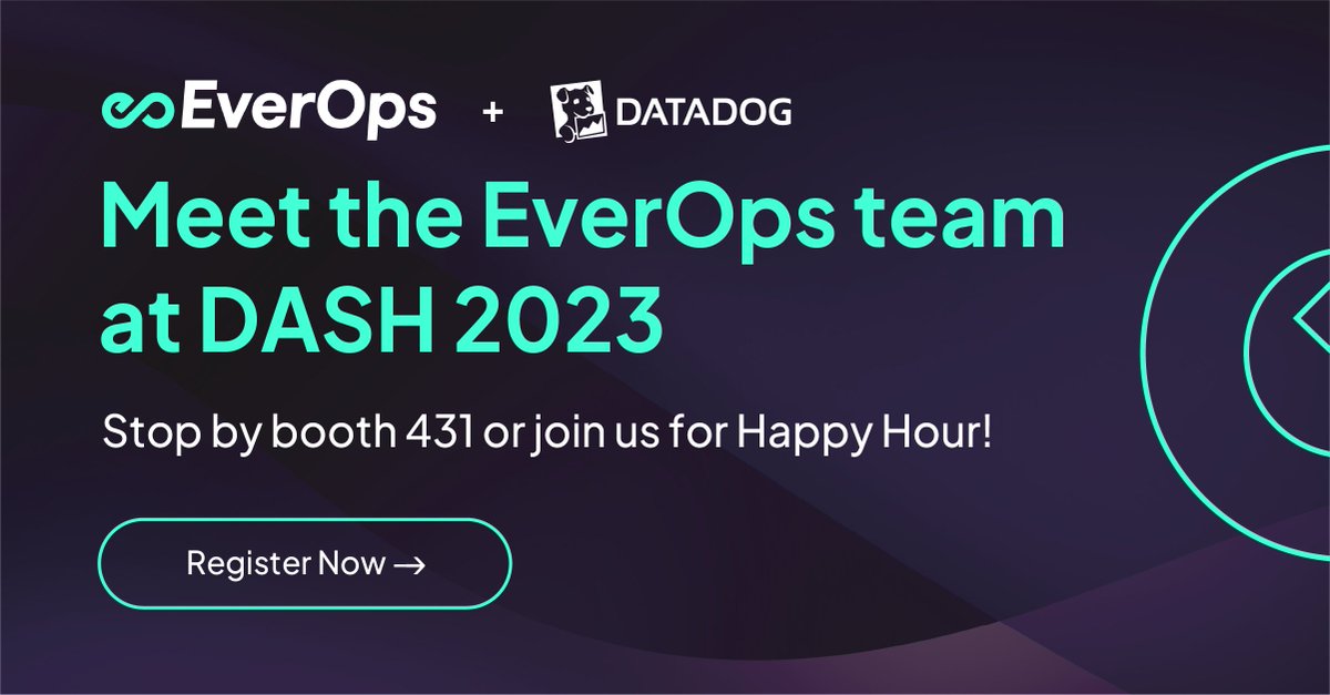 EverOps's tweet image. Attending #DASH2023? Come see us at booth 431 for a free 15-minute Observability Assessment to ensure you’re seeing a return on your investments.
#Datadog #EverOps
geteverops.com/everops-observ…