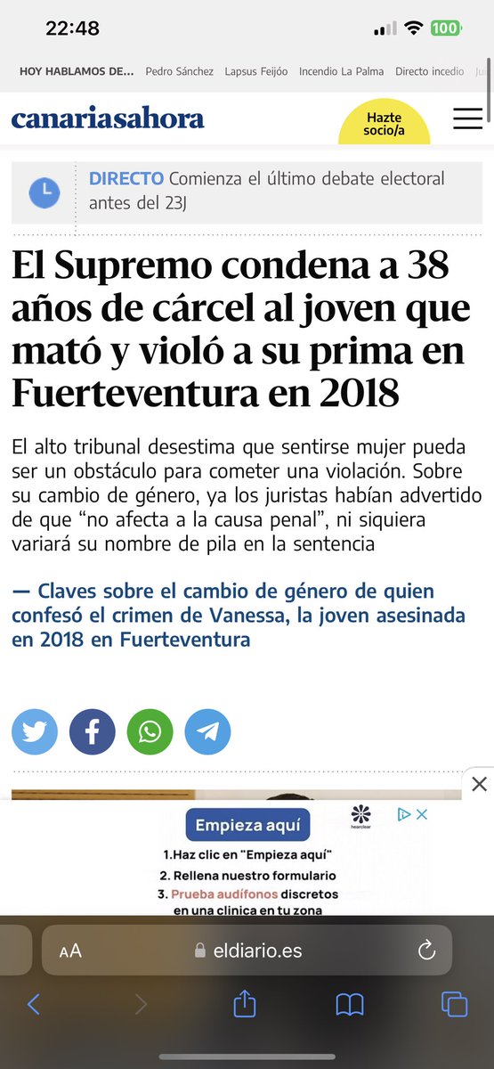 Más bulos de Abascal
El cambio de “Lorena” no implica reducción de condena ninguna
Es un bulo expandido por Negre y CIa 
#DebateFinalRTVE