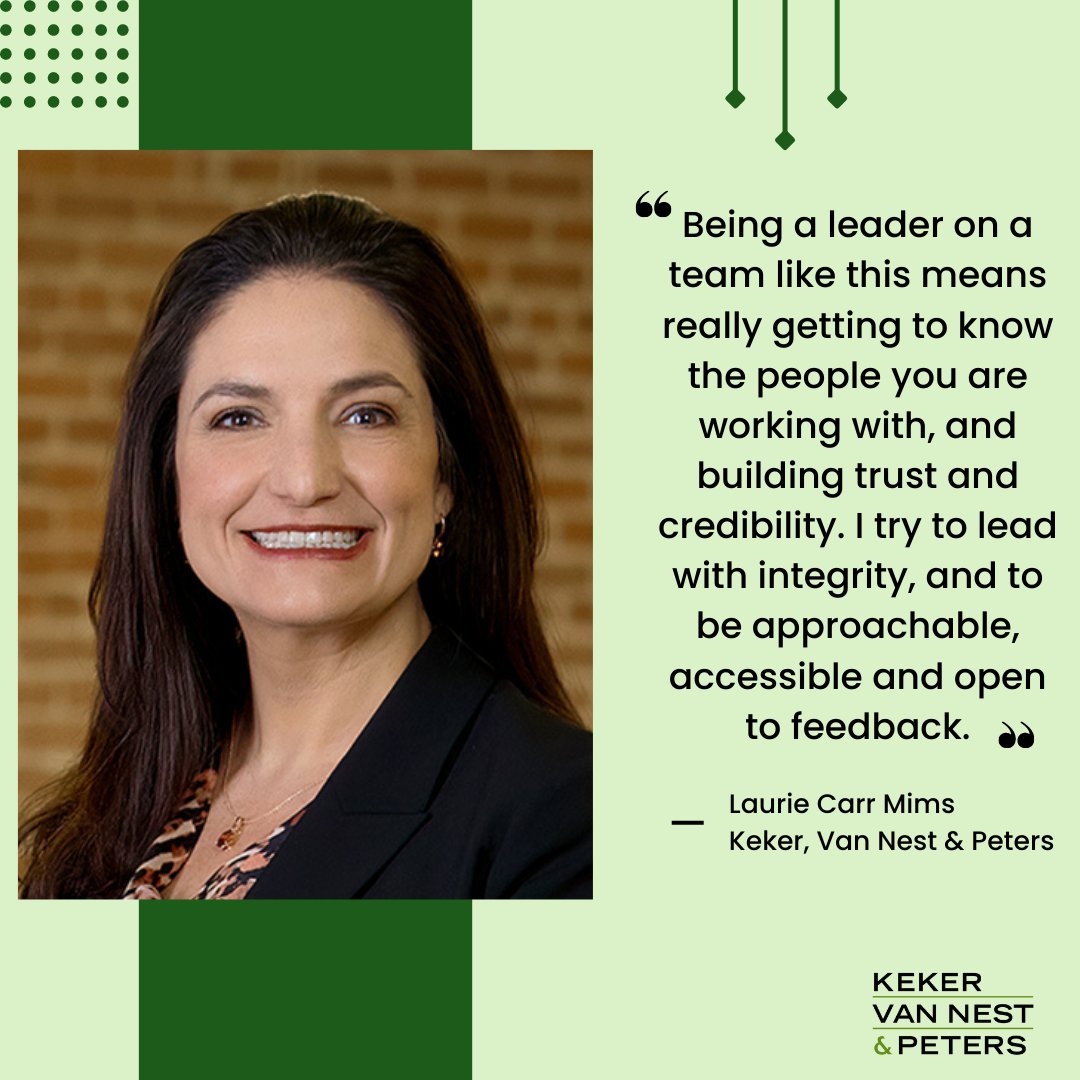 Keker, Van Nest &amp; Peters managing partner, Laurie Carr Mims, discusses her leadership philosophy, the biggest surprises of her new role and provides advice for attorneys interested in leadership in this recent interview with Law360 Pulse: ow.ly/qJ5e50PgCpi.
