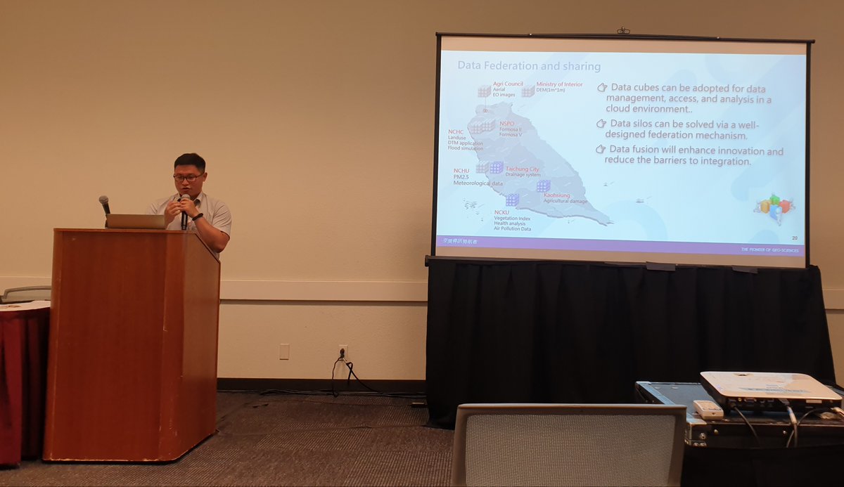 rasdamanGmbH's tweet image. #IGARSS2023: Great presentation of National Center for High-Performance Computing, Taiwan; Chen-Yu Hao, Fengchia University Taiwan:
Impressing how an operating Cloud Based National Datacube System can be implemented and grow.
#rasdaman #datacubes #EO #federation