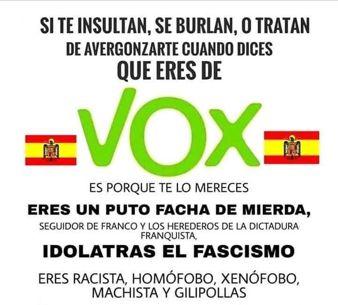Marcorv10's tweet image. #DebateFinalRTVE #SantiVago #Fachascal das asco y vergüenza ajena,eres el digno representa del partido que se enorgullece de ser heredero del genocida asesino dictador que sembró el odio y la crispación en este país,fascista repugnante,inútil político vividor de lo público V🤮X