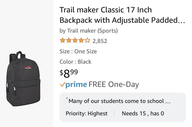 I would love to #clearthelist of backpacks for my students! Please help with a RT or a sprinkle if you can! 

amazon.com/hz/wishlist/ls…

#teachertwitter #clearthelist2023 #BetterTogether #equity #StrongerTogether #Barbie #MentalHealthMatters