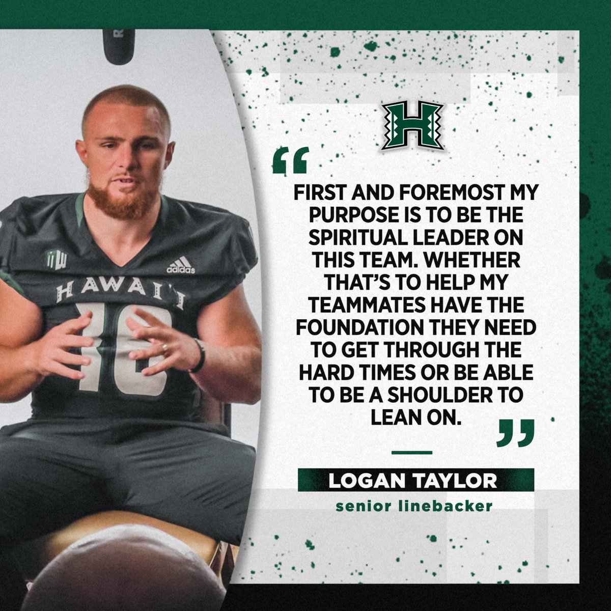 HawaiiFootball's tweet photo. A leader on and off the field.

🗣 @LoganTaylor_6 

#GoBows #BRADDAHHOOD https://t.co/GHPf1efOH9