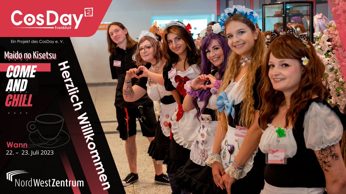 Auch in diesem Jahr könnt ihr leckeren Kuchen und Getränke in unserem schönen Maid Cafe erhalten. Die lieben Maids vom Cafe <a href="/MaidonoKisetsu/">Maido no Kisetsu</a> ereits und freuen sich sehr, mit euch Zeit zu verbringen.

#maidonokisetsu #maid  #maidcafe #cute #kawaii  #Cosday #cosday23