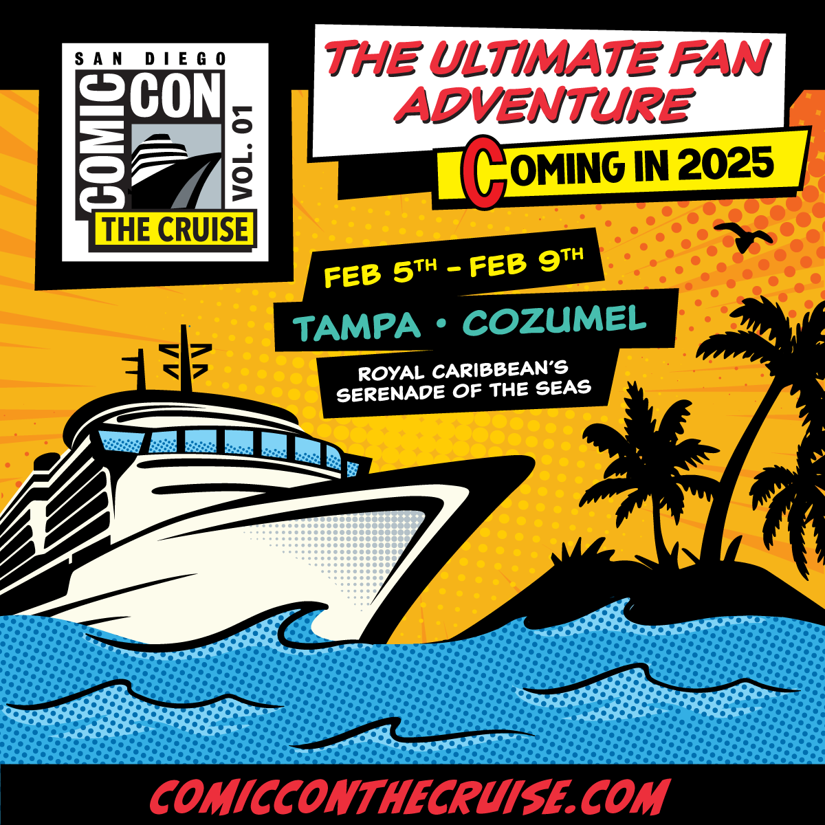 Comic-Con: The Cruise sets sail in 2025, featuring talent meet &amp; greets, panels, cosplay events, competitive gaming, unique vendors, and more

🛳️ fandom.link/CCTC