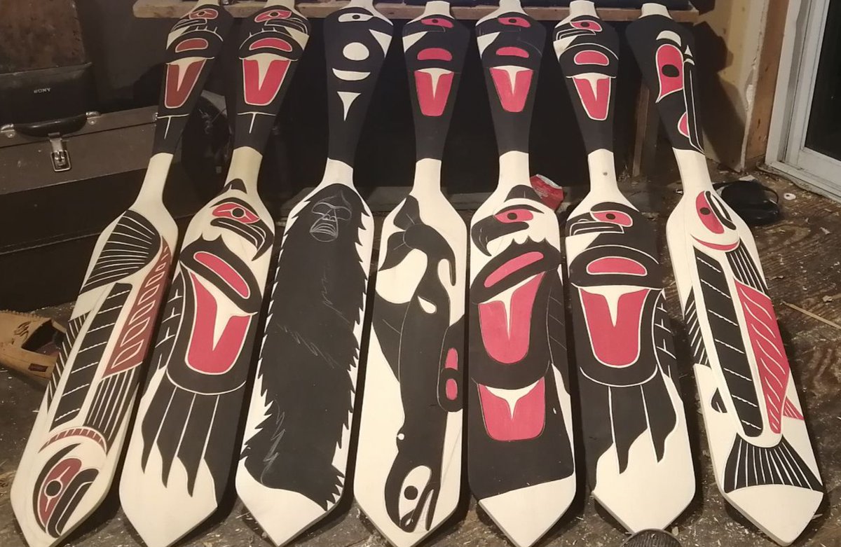 NationsCup's tweet photo. Special thanks to @musqueam Indian Band and Chief Wayne Sparrow for the generous support of @NationsCup 2023. Credit to artist Dave Louis for the beautiful carved paddles handed out to Individual Award Winners. #musqueum #soccer #NationsCup #footy #RichmondBC https://t.co/lnwUUEOsEQ
