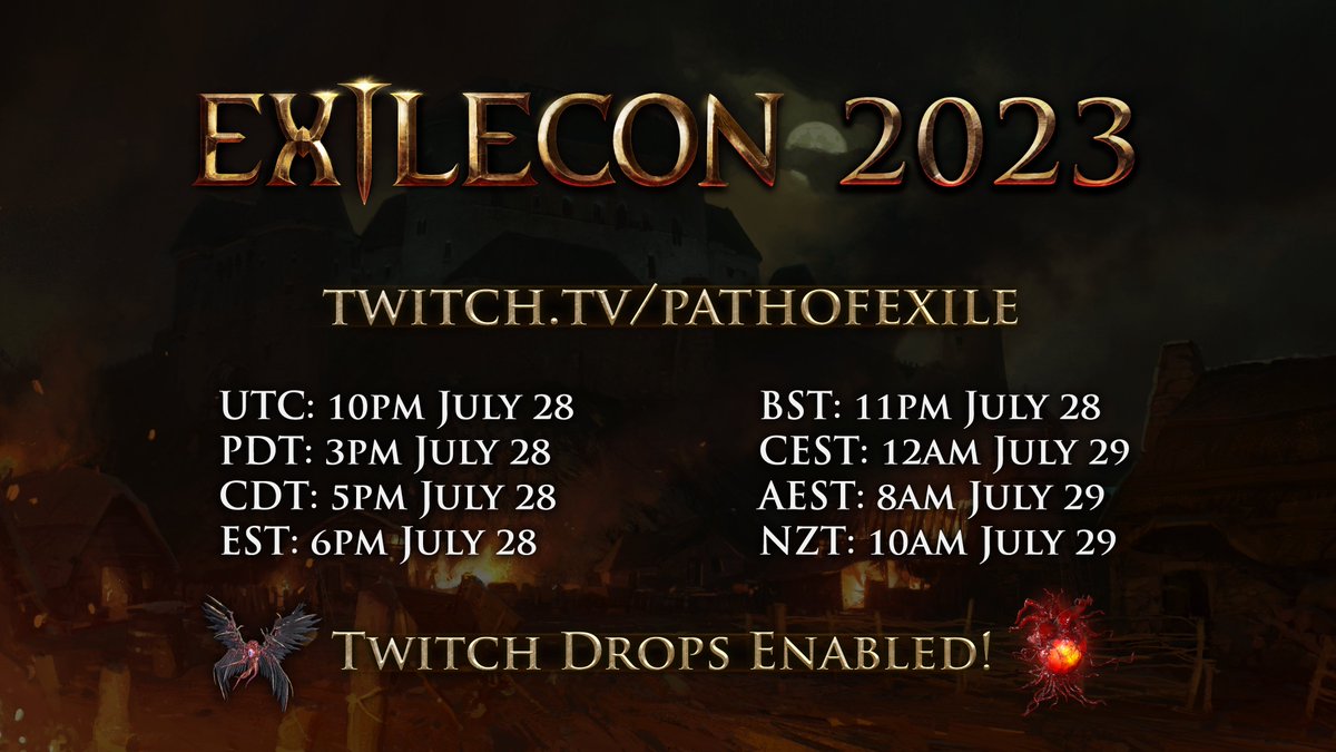 ExileCon is on its way! We are revealing all things Path of Exile 2. For details on where and when to watch the broadcast, check out the image below