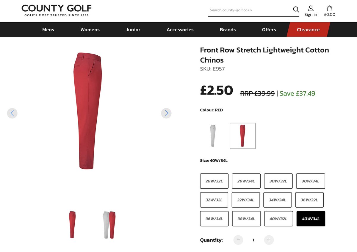 barclerk's tweet photo. I have finally reached the age where I need a pair of red chinos hanging in my wardrobe and decided to splash out at considerable expense on a pair of these bad boys…. #veryred https://t.co/epkwP8mGNB