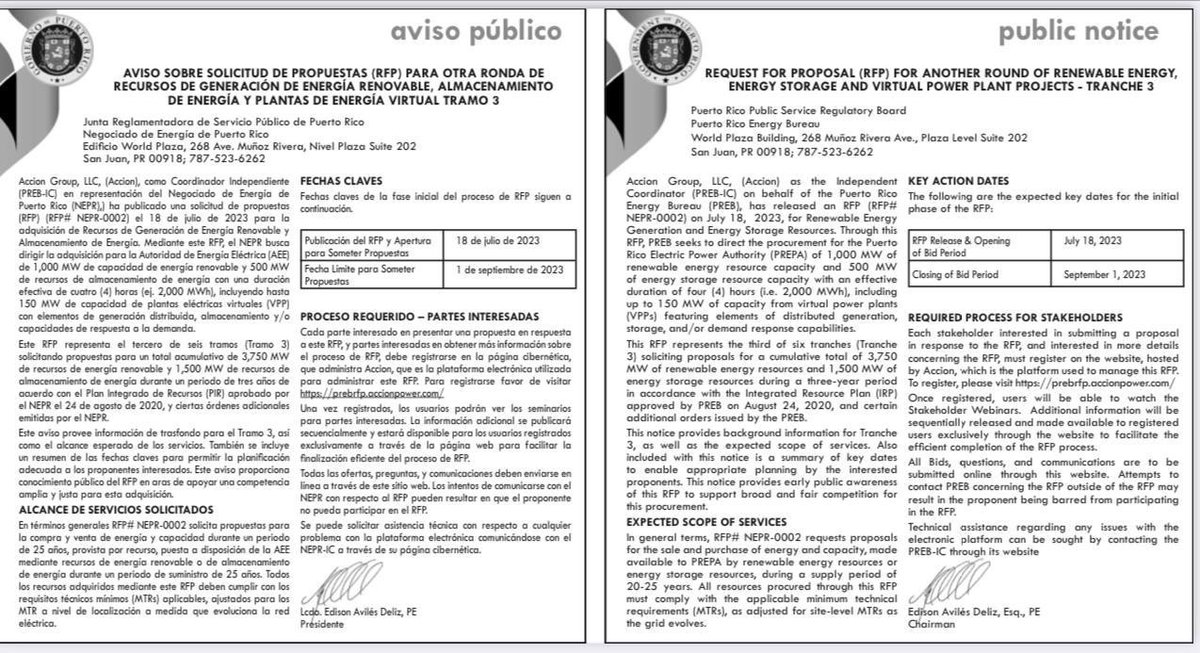 🚨Below is information on the Tranche 3 RFP for renewable energy, storage and virtual power plants.