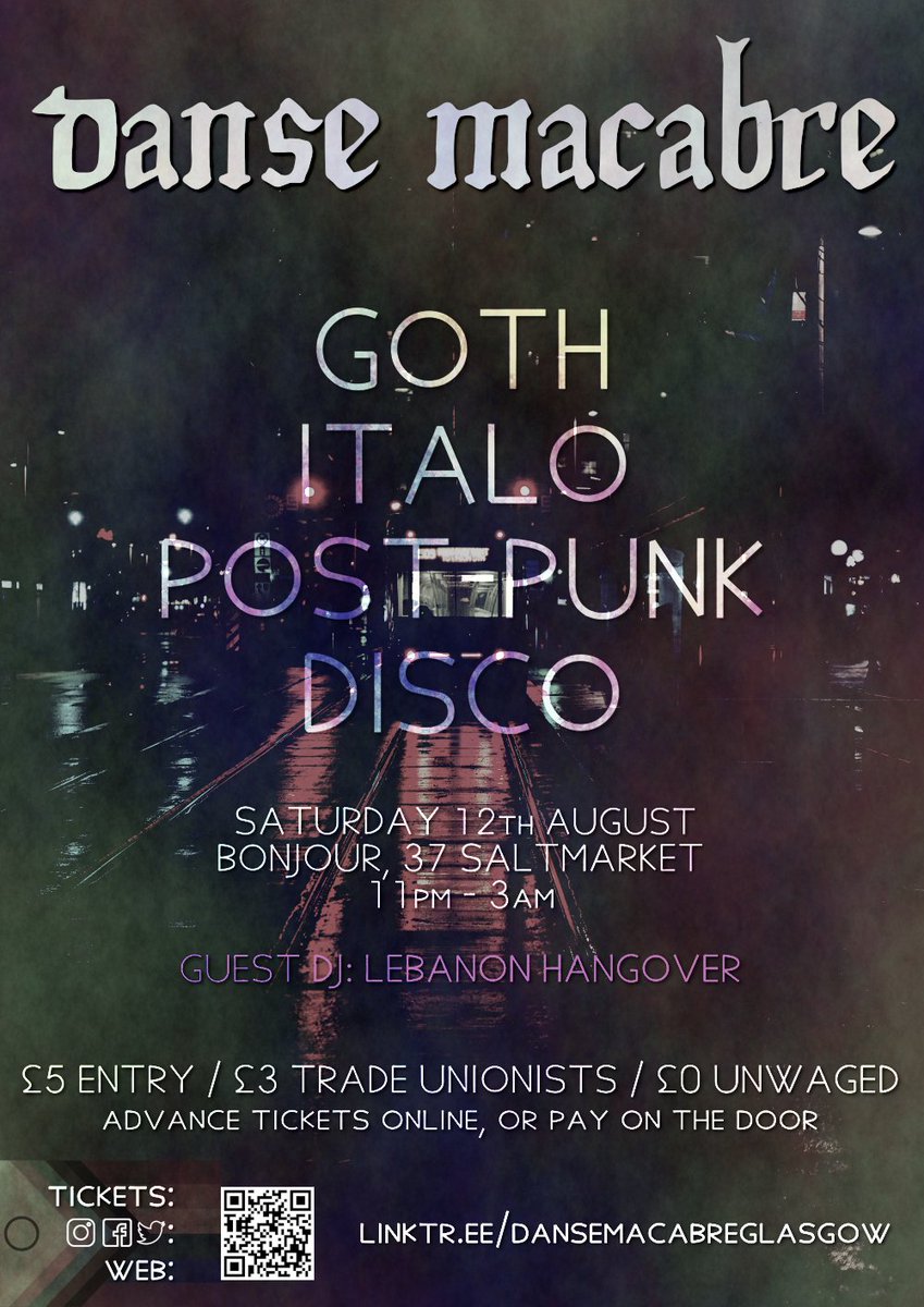 LET'S GO. Tickets now available for next month's DM, get 'em while they're spooky. <3

buytickets.at/dansemacabre
