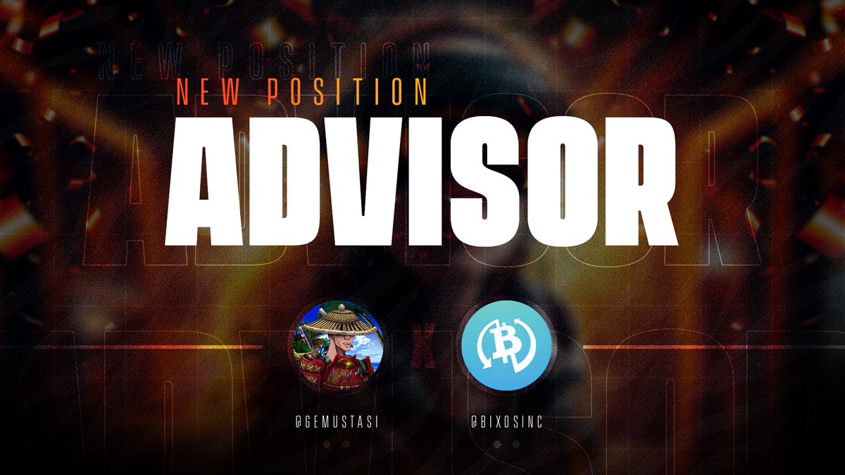 We are proud to announce that you have joined as the advisor of the Bixos project. <a href="/Gem_Ustasi/">yumexbt</a> 🤝

Having an experienced and successful consultant like you on our team is a fantastic opportunity for the future of our project.

We are looking forward to embarking on a journey
