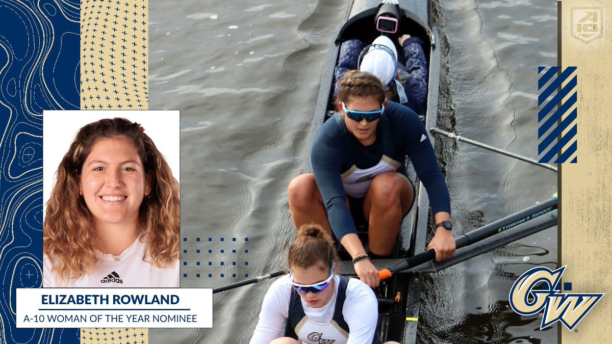 Today's <a href="/NCAA/">NCAA</a> #WomanoftheYear spotlight is on Elizabeth Rowland <a href="/GW_WomensRowing/">GW Women's Rowing</a> 

An international student, a leader &amp; volunteer, Rowland helped lead <a href="/GWsports/">George Washington Athletics</a> to its 1st #A10ROW title. She earned GW's highest athletic honor &amp; was All-League.

 Profile: atlantic10.my.canva.site/rowland
