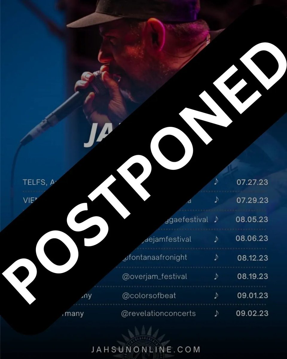 With a heavy heart I must announce that our 2023 Europe tour had to be postponed. Hope to see you guys next year! 🙏🏻☀️

jahsunonline.com/f/europe-tour-…