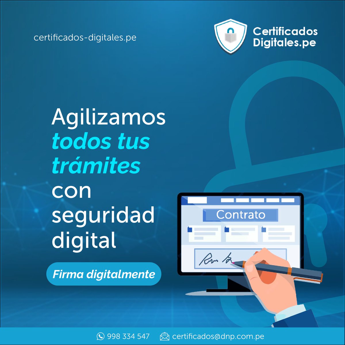 certificadosDNP's tweet photo. Elige firmar de cualquier lugar con total seguridad y eficiencia. 

Contáctanos
🌐 : https://t.co/gySoiJC28H

#FacturacionElectronica #certificadodigitall #SUNAT #Indecopi #certificados #certificadossl #FirmaDigital #seguridad #Cybersecurity #FirmaDigital #tokenme #token https://t.co/gsjckJzqef