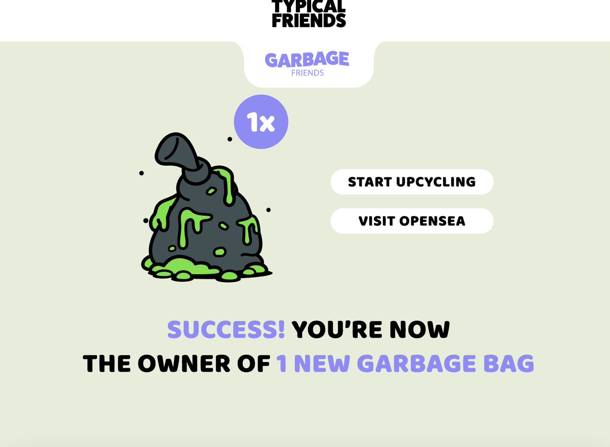 BongoBanano's tweet image. Just Minted my bag! 🤮 Lets go!!!👨‍🎓🗑️♻️💚 @garbagefriends @_typicalfriends #garbageuniversity  #garbagecollector
