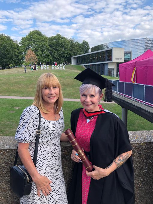 Cathy - 4 pic. @Uni_of_Essex @essexsociology #graduation2023 #graduationessex #mastersdegree I am so happy and grateful. I got my special day with special people. I have graduated with a distinction. I start my #PhD in October at #universityofessex ! https://t.co/J6iFGgP1kI