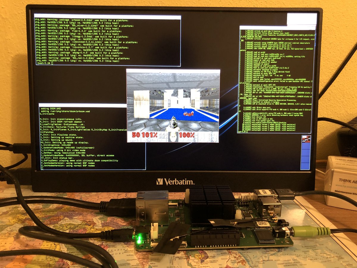 Amazingly you can even play Doom (Prboom) in the simulated NetBSD on the Star64 RISC-V board, and the game is only a little choppy.