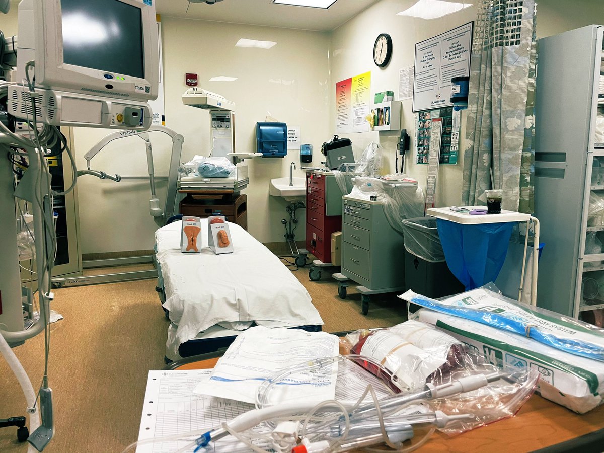 <a href="/StJoesEM/">St. Joseph’s EM</a> goin’ hard during Sim today. Complex trauma cases &amp; trauma procedures galore. Capped off with an interdisciplinary nursing GU Sim. Always such good vibes! Can’t stop, won’t stop!