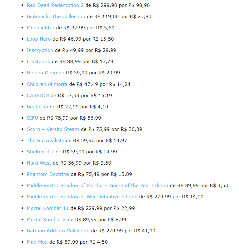 Nuuvem: Jogos de PC com descontos de até 94%