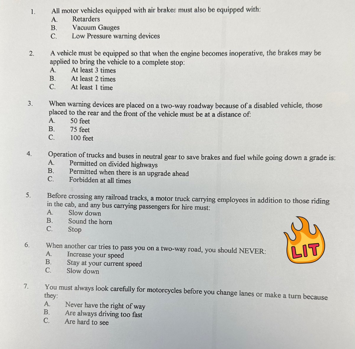 businstructor11's tweet image. Practice “SPAB TEST” I am in the process of updating. I will have them available in English and Spanish. #schoolbus #SPAB #CDLtest