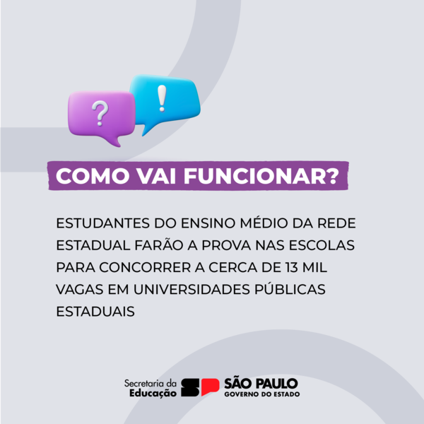 educacaosp's tweet photo. Você que é aluno do ensino médio já sabe o que é o Provão Paulista? 
É por meio dessa novidade da Educação de São Paulo que os estudantes da rede pública estadual terão acesso a cerca de 13 mil vagas em cursos superiores da USP, Unicamp, Unesp, Univesp e Fatecs. https://t.co/PyvTh4GGtc