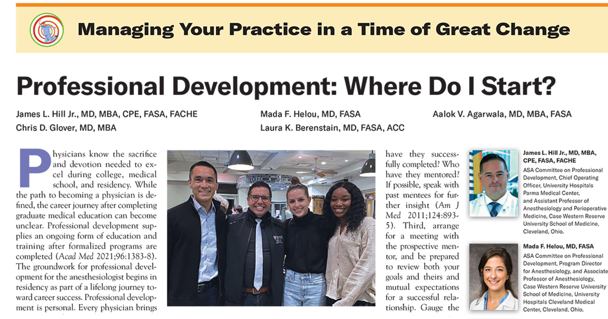 “The responsibility for career development and continuing education remains with the individual,” writes Drs. James Hill, Mada Helou, <a href="/AalokAgarwalaMD/">Aalok Agarwala</a>, Chris Glover, and @LBerenstain. 

Read for insights and motivation for career growth. ow.ly/OlC050P2WwL