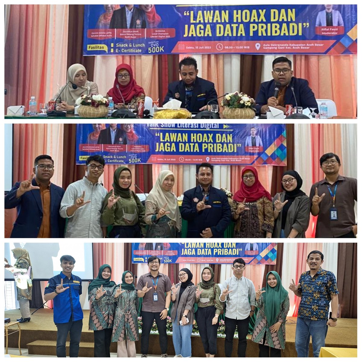 Kegiatan Literasi Digital 'Lawan Hoax dan Jaga Data Pribadi' bersama Komunitas Karang Taruna Kab. Aceh Besar dilaksanakan di Aula Dekranasda Aceh Besar pada Sabtu, 15 Juli 2023.
@karangtaruna
#makincakapdigital