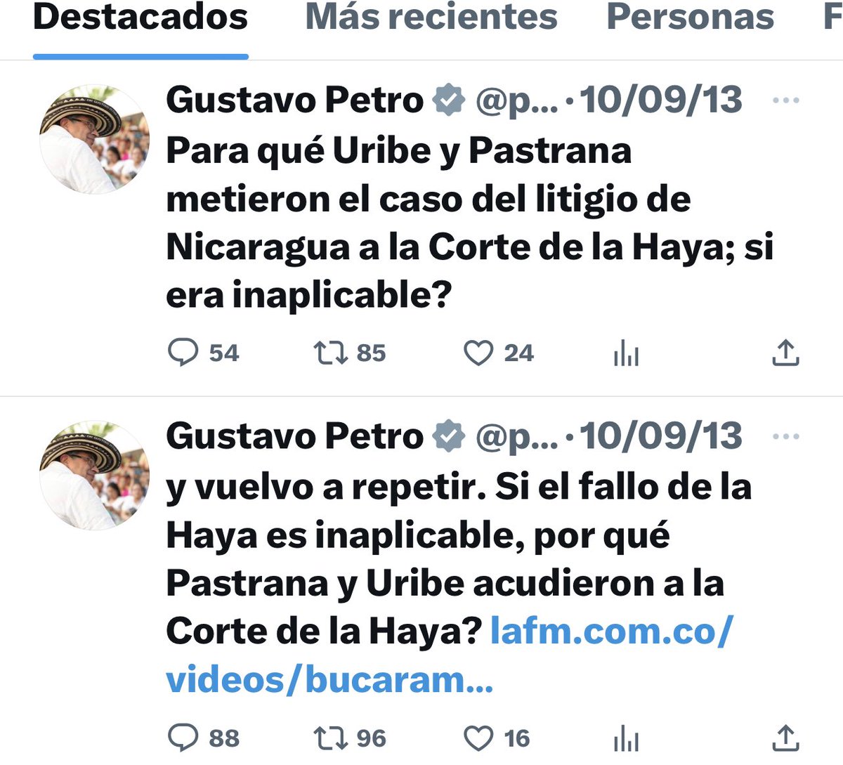 elcuchoantic's tweet image. Aparecí 
Voy a regrésame al tema de San Andrés 
Antes la HAYA no aplicaba
Una pregunta y ahora por que si aplica el fallo ?
Él malparido que quiere ganar indulgencia con camándula ajena
Estos dos trinos  de 2013.( se le olvidó borrarlos) 
Ahí les dejo 
Saquen conclusiones 👇