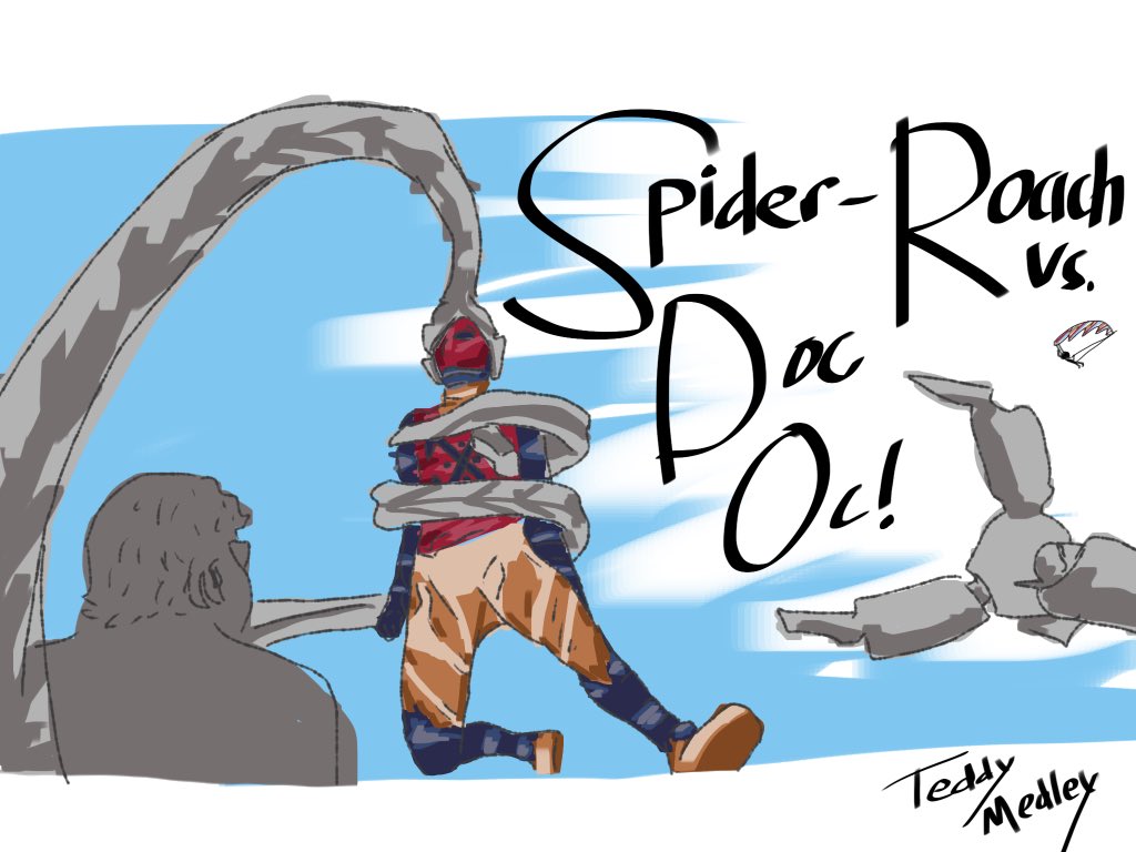 teddyoverthinks's tweet photo. Roach getting SLONKED!!!!!!!
Izzyβs here too I guess (parachute)
For @royaleminit (who wants to see roach in situations)
#RizzyWeek #roachofmd #ofmd #SpiderVerse #spidersona https://t.co/Jh5L1EZEqi
