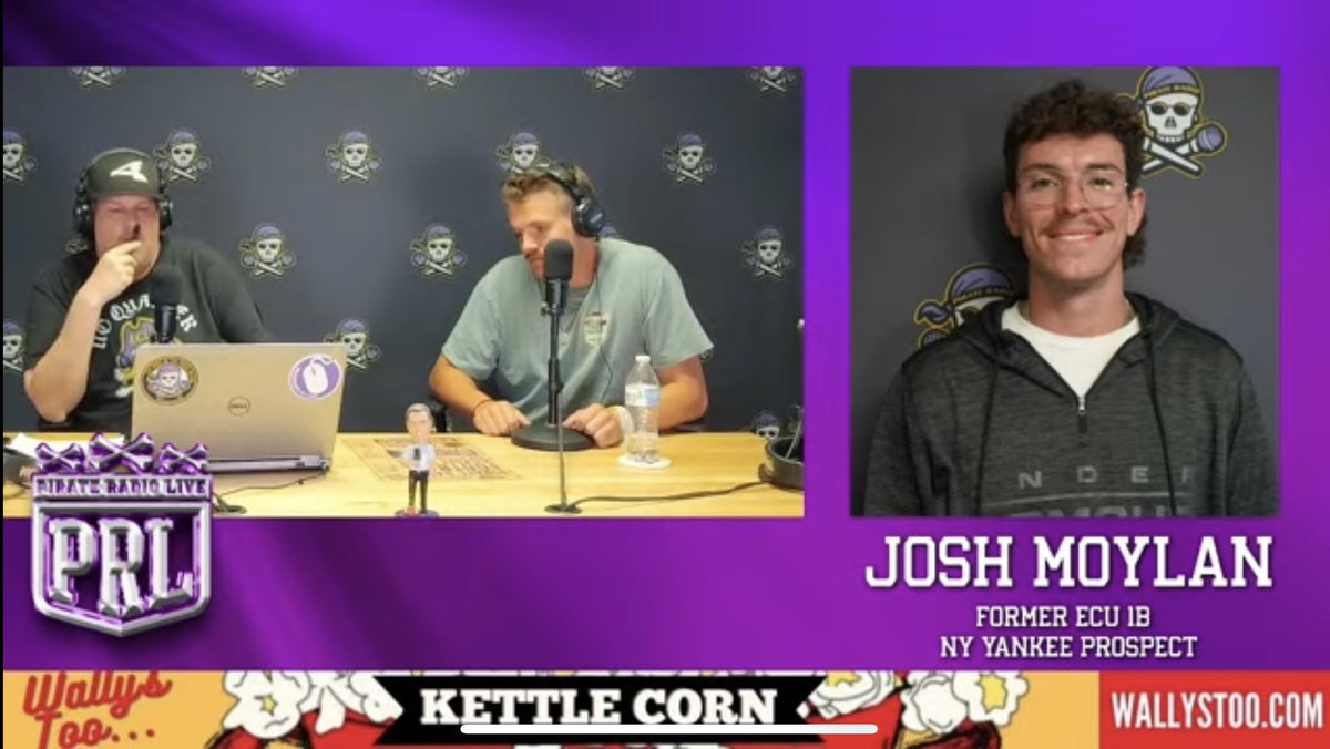 PR927FM's tweet photo. “When we first found out we were very excited. But of course my dad being who he is, said ‘man I’ve got all this orioles gear, I don’t know if I can put some Yankee’s stuff on’.”- former ECU Baseball 1B now Yankees prospect Josh Moylan @josh_moylan20 joins us to put a cap on his career as a Pirate and look ahead to putting on the pinstripes.
LISTEN, STREAM, WATCH
⏰ 3-6pm M-F
📻 92.7FM, 104.1FM
💻 https://t.co/Y8wLEhjHwx
📺 https://t.co/w28a1tCSU1
