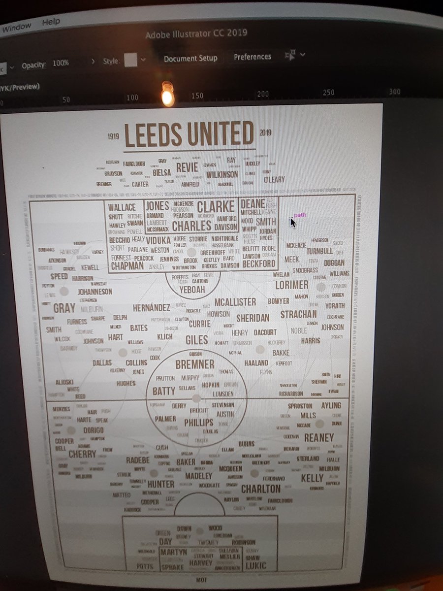 I think i might finally be done! 324 players, 36 managers, lines dictating some! players additional positioning and there is also title/league/player records circling the pitch. Goodnight!!.. #mot #lufc #alaw
