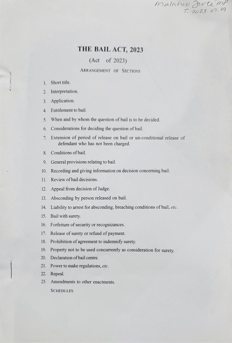 MalahooForteMP's tweet photo. I'm pleased to report that after protracted deliberations, #Report of #JointSelectCommittee on #BailAct2022 Bill was approved by the #HouseofRepresentatives. In keeping with its recommendation a revised #BailAct2023 Bill was tabled, read a 1st time & notice of 2nd reading given. https://t.co/uO6RdzsA2v