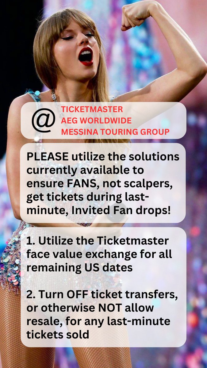 Kat_AF13's tweet photo. Who else finds it odd that @Ticketmaster, @AEGworldwide, &amp; @MessinaTouring allow resale for tickets sold the day before or hours before the show?

Resale sites claim they are bringing "fans &amp; sellers together", but fans are being tampled over by professional scalpers for tickets! https://t.co/s9erl9v2Vb