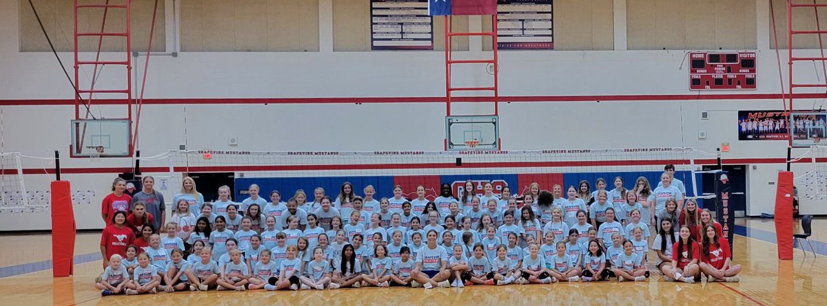 VBGrapevine's tweet photo. ***GVB CAMP*** We crushed camp this week! Thank you to everyone who trusted us to grow these young volleyballers this week. We had a blast! #partofthelegacy #alwaysamustang ❤️🐴🏐 @GCISD_Athletics https://t.co/y6yVFEFbt9