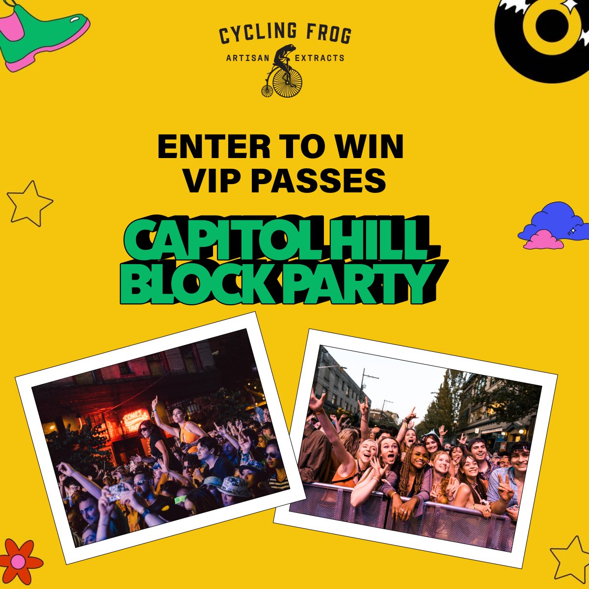 Enter to Win: Get VIP tickets to Capitol Hill Block Party from <a href="/CyclingFrogCBD/">Cycling Frog</a>. Experience <a href="/sofitukker/">SOFI TUKKER</a> and more. Don't miss out on this epic block party.
t.dostuffmedia.com/t/c/s/65621