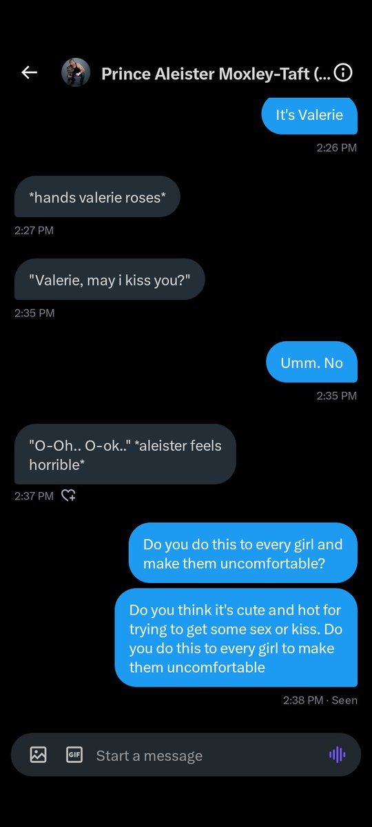 PradaRichToFame's tweet image. Be careful ladies, he does hop in messages and ask for kiss or sex. 

He needs help and thank God, he blocked me because he made me uncomfortable. 

If y'all want to know of his @, it's on my screenshot.