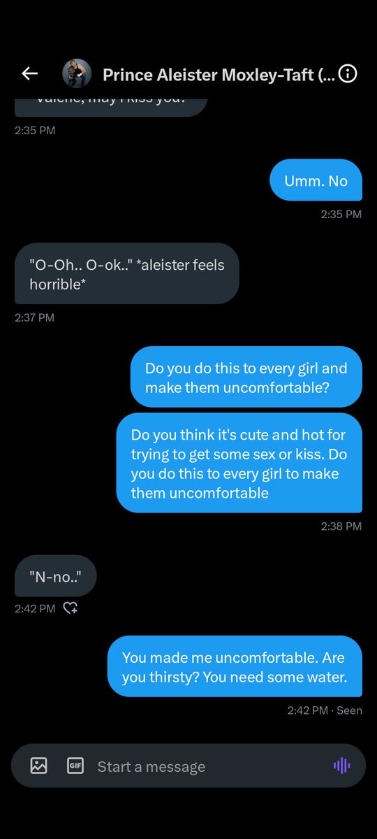 PradaRichToFame's tweet image. Be careful ladies, he does hop in messages and ask for kiss or sex. 

He needs help and thank God, he blocked me because he made me uncomfortable. 

If y'all want to know of his @, it's on my screenshot.