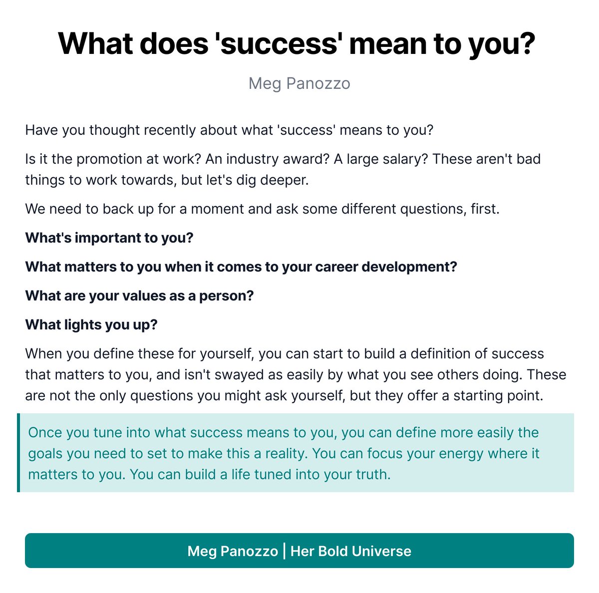 Have you thought about this question recently? 

These prompts can be ongoing reflection questions - as we grow and evolve our answers might also evolve over time as well!