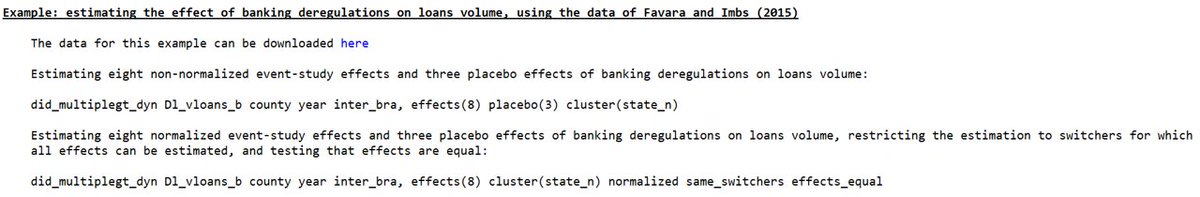Excited to share beta version of did_multiplegt_dyn Stata package. did_multiplegt_dyn MUCH FASTER than did_multiplegt: 3 versus 400 seconds to produce event-study graph on data from Favara &amp; Imbs AER (2015). Download it from SSC to try it out!