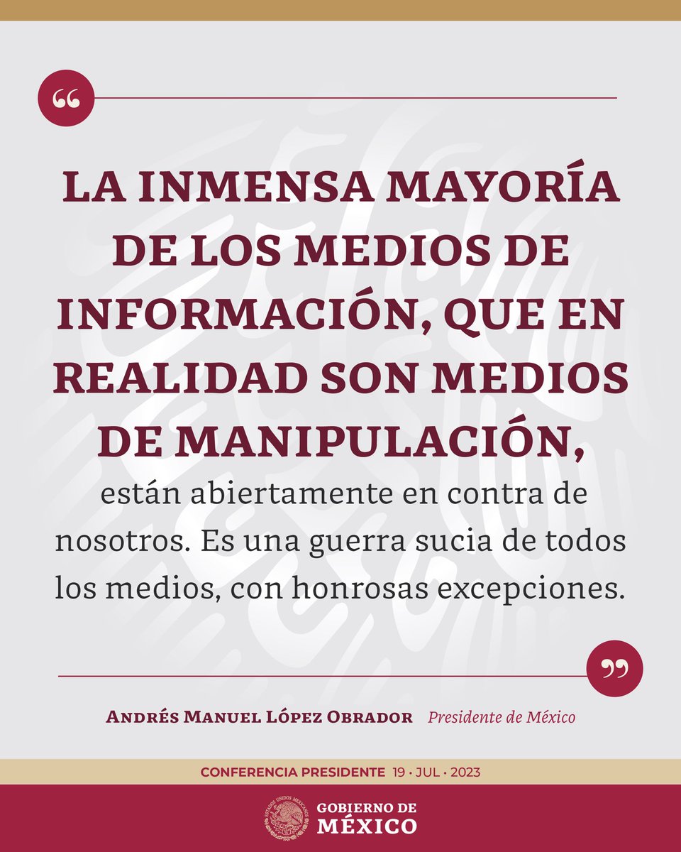 GobiernoMX's tweet photo. #ConferenciaPresidente | 19 de julio, 2023. https://t.co/6TIu81UhpR