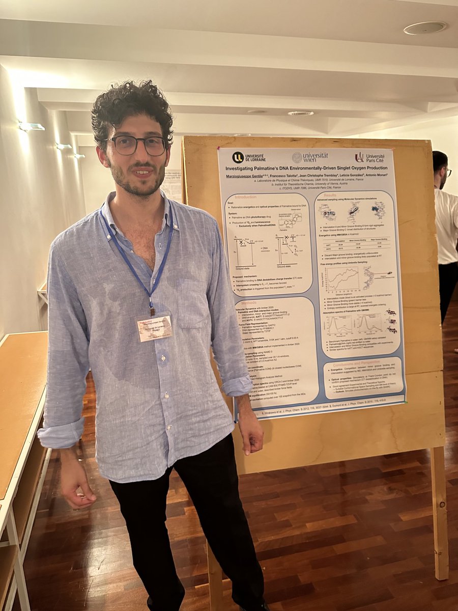 theo_chem's tweet photo. #PosterSession at #Theobio2023
Final day, before midnight and still lots of #ExcitingScience and good 😊 mood 🍺🍺🍷🍷
#phdLife https://t.co/a3fKqlFPhq