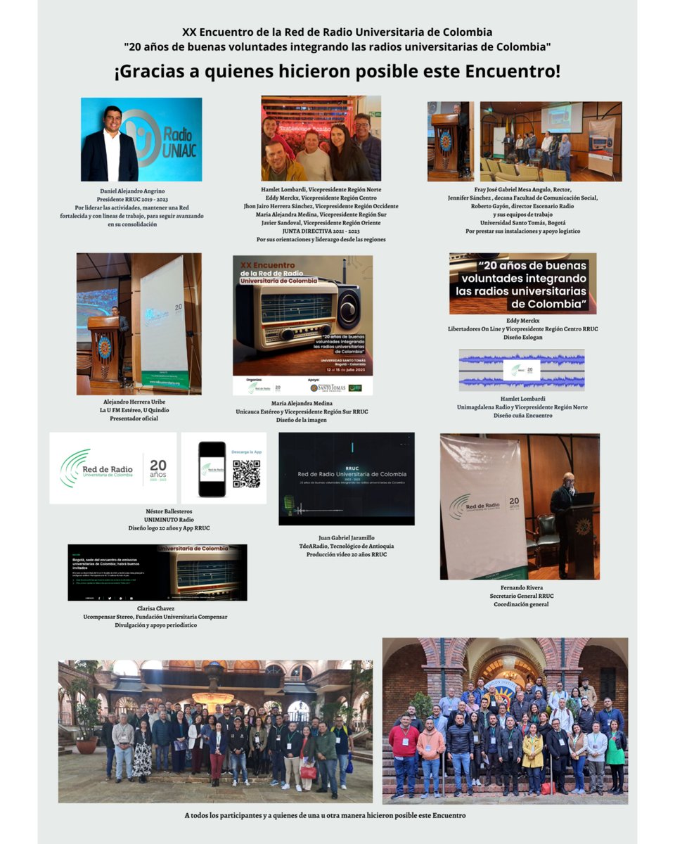 ¡Gracias a quienes hicieron posible el XX Encuentro RRUC!