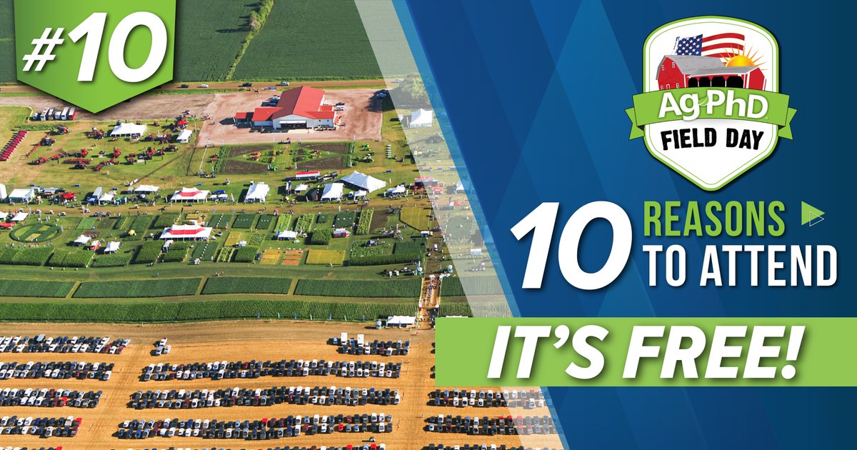 Not sure if you're coming to Field Day next week?  Over the next few days, we'll cover 10 reasons why YOU should attend!

#🔟 - IT'S FREE!  Free parking, free admission, free entertainment, free food, and free information to help you make more money on the farm 💰
