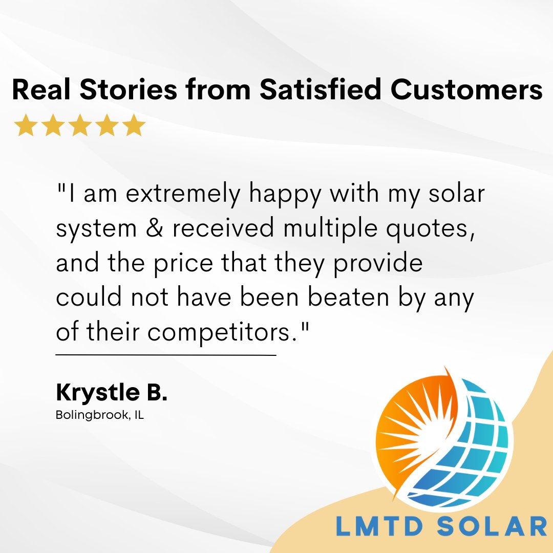 LMTDSOLAR's tweet photo. Happy customers, incredible savings! 🌟💰 Join us on the solar journey and experience the difference firsthand. ☀️💚 #SolarSavings #CustomerTestimonial https://t.co/qHk0GdVbvv