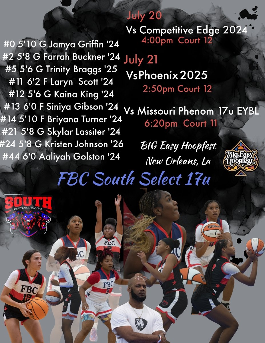 🔵⚫️⚪️🔴 Here is our schedule for the Big Easy Hoopfest in New Orleans!! Coaches check us out. <a href="/RBA_events/">RoundballAcademy</a> #Bigeasy23 @FBCSouthbball