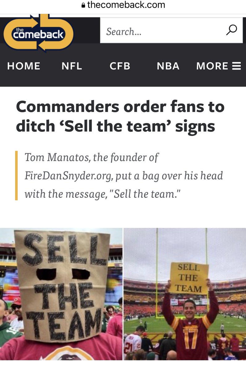 Thank you to everyone who had a hand in forcing Dan Snyder to sell our beloved franchise. Tomorrow and this weekend is going to be glorious. #ByeDan #FireDanSnyder #SellTheTeam