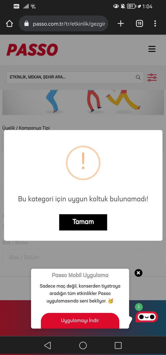 kisiselblock's tweet photo. @passo_com_tr eczacıbaşı genç bilet almak istediğimde böyle diyor yardımcı olur musunuz? https://t.co/7NTNIv1iPX
